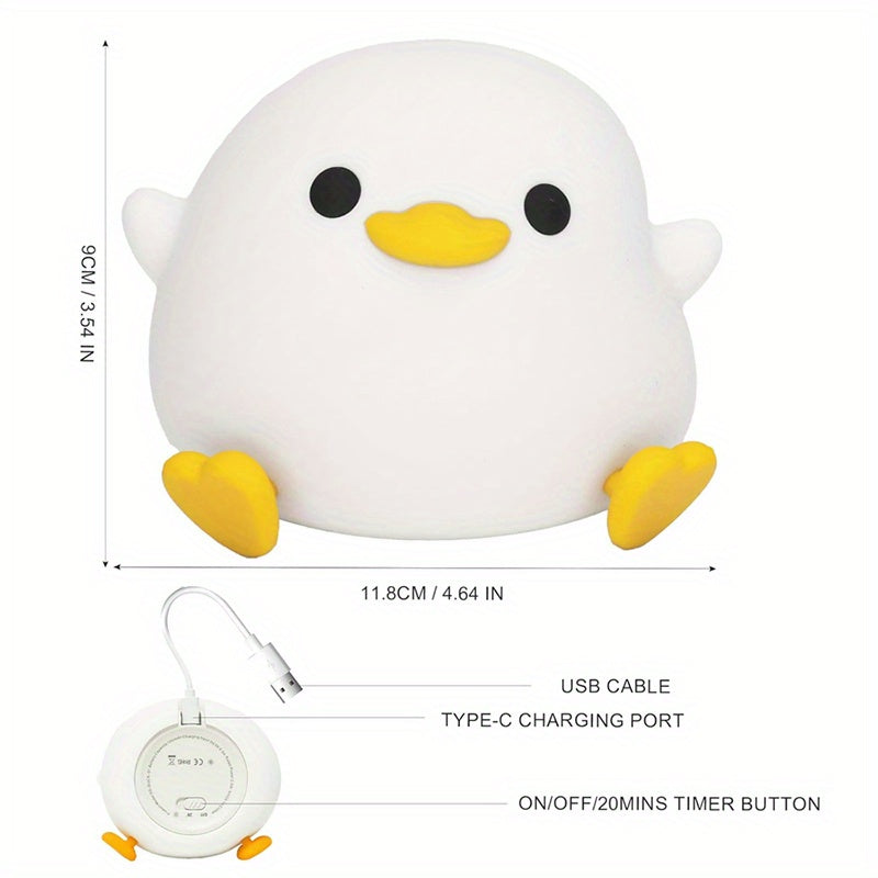 1pc Cute Duck Led Night Light - Night Lights with Soft Silicone, Adjustable Soft Light, USB Powered, Perfect for Bedroom, Study, Gift for Friends and Rabbit Easter Gift