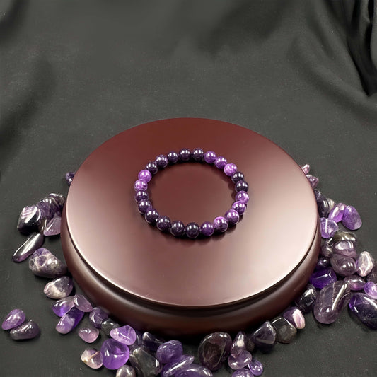 1pc Amethyst Anxiety Bracelet - Handmade, Stress-Relief Charm with "Anxiety" Engraving, Perfect Gift for Men & Women, Everyday Clothing Accessory, Mental Balance Jewelry|Stress Relief Bracelet|Handmade Charm