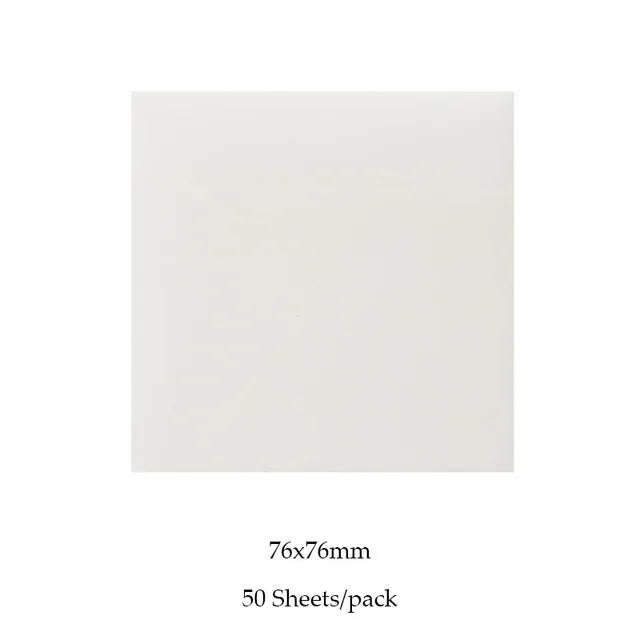 50 Sheets Creative Transparent PET Sticky Notes Pad Waterproof Self-Adhesive Memo Pads for School Office Stationery Supplies
