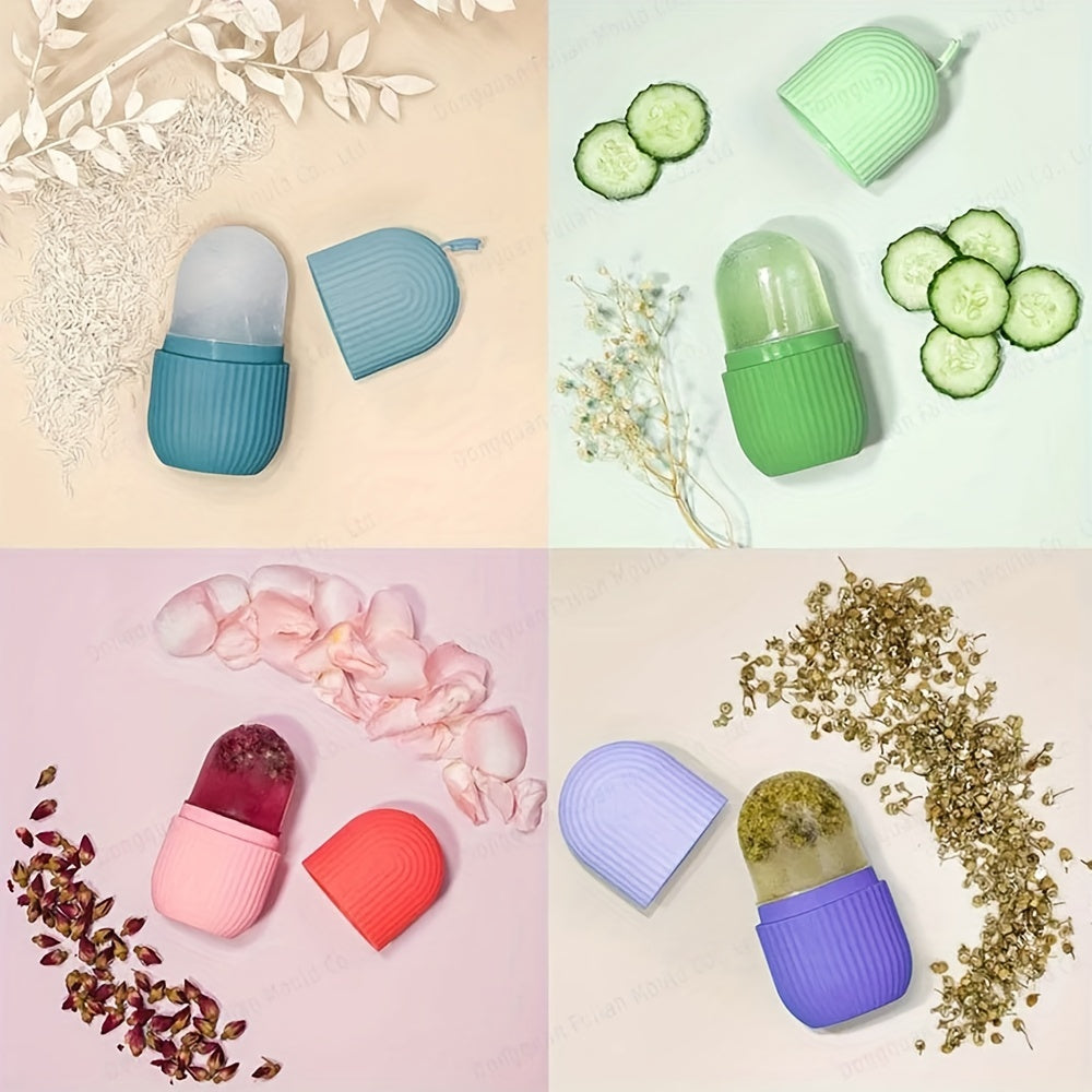 Silicone Ice Face Roller with Cucumber Design - Ideal for Eye and Neck Contouring, Beauty Facial Massage Tool, Unscented, No Battery Needed, Skin Care Essentials|Cucumber Theme Decor|Silicone Material