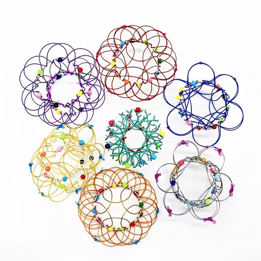 A Variety of Mandala Decompression Toys Designed for Adults, Including a Flower Basket And Steel Ring Fidget Toys That Help Relieve Stress And Provide Sensory Stimulation.